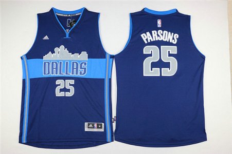 Maillot De Basket Dallas Mavericks Chandler Parsons 25 City Scenery Edition Bleu Fonce